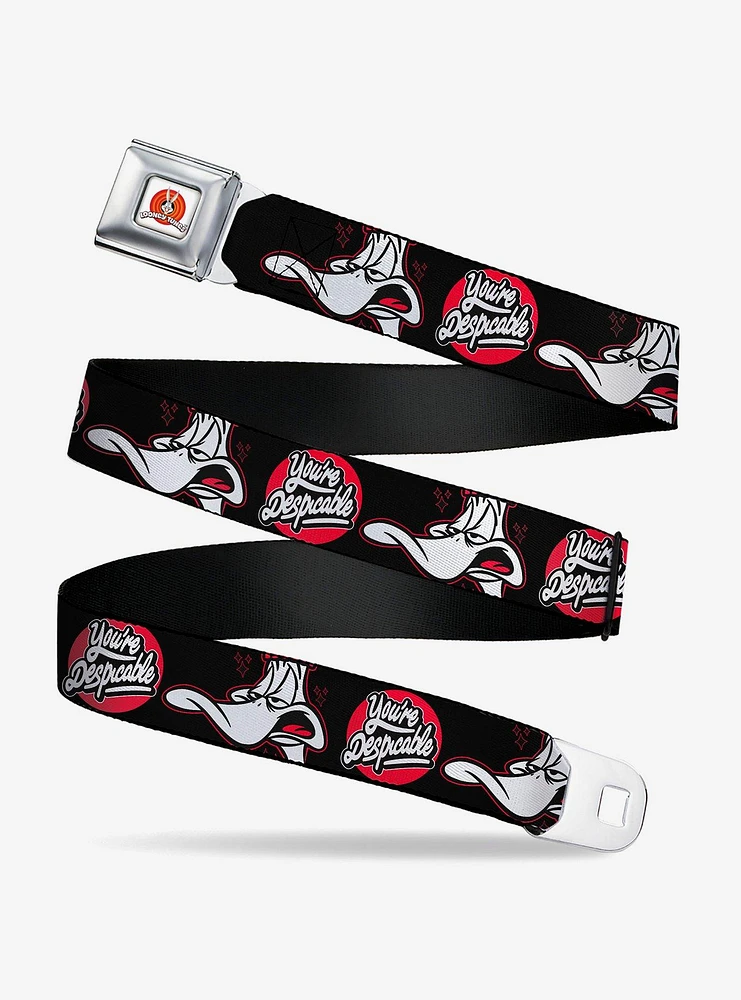 Looney Tunes Daffy Duck You're Despicable Seatbelt Buckle Belt