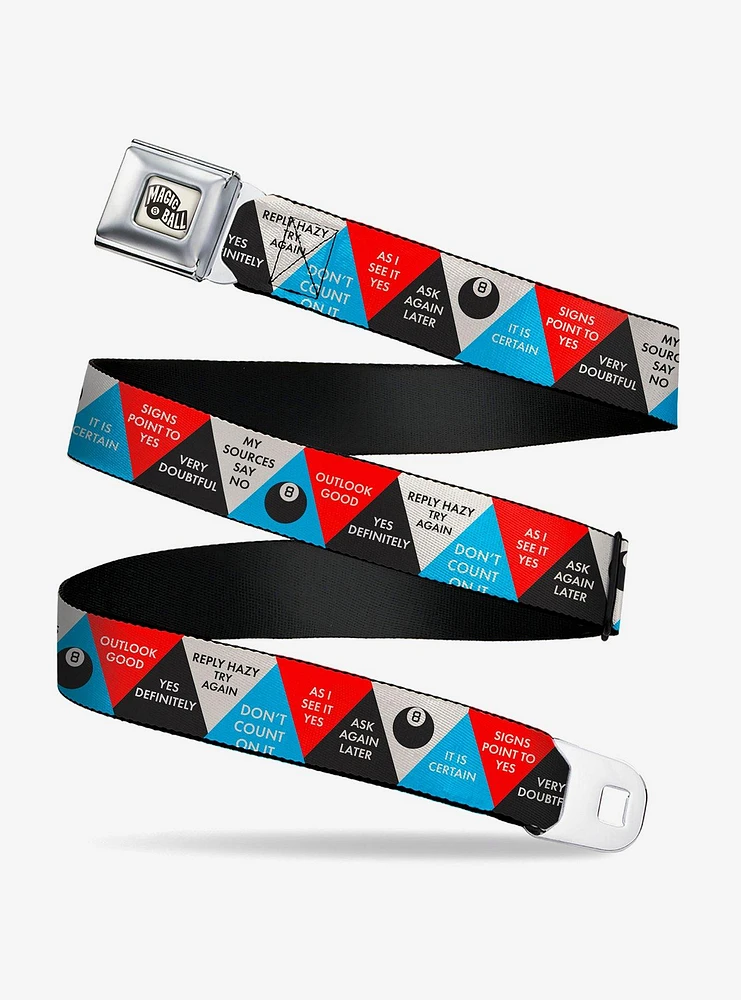 Magic 8 Ball Answer Triangles Seatbelt Buckle Belt