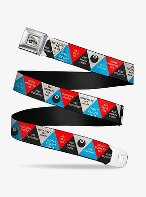 Magic 8 Ball Answer Triangles Seatbelt Buckle Belt