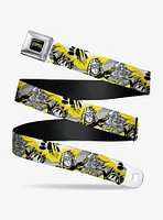 Teenage Mutant Ninja Turtles Shredder Pose and Icons Seatbelt Buckle Belt