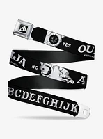 Ouija Board Letters and Elements Black White Seatbelt Buckle Belt