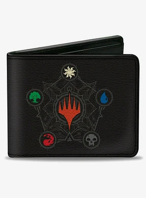 Magic: The Gathering Planeswalker Mana Pentagon and Logo Bifold Wallet