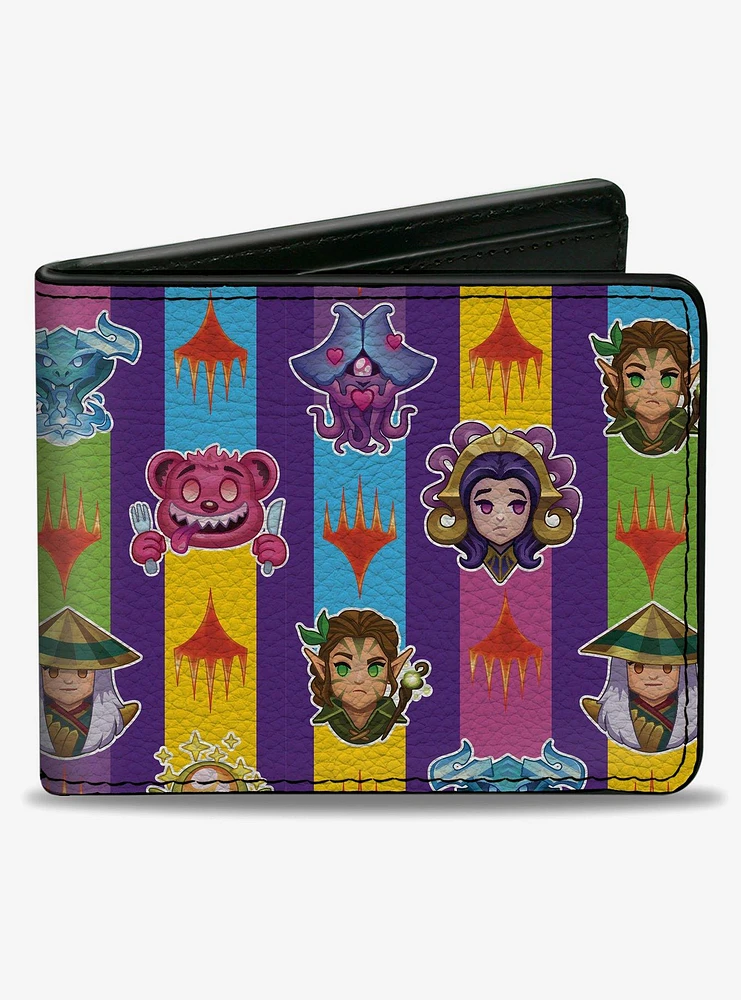 Magic: The Gathering Chibi Planeswalkers and Icons Stripe Bifold Wallet
