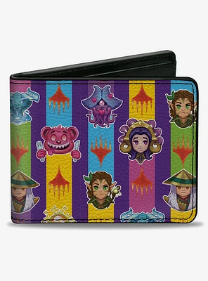 Magic: The Gathering Chibi Planeswalkers and Icons Stripe Bifold Wallet