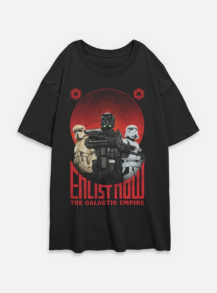 Star Wars Enlist Now Womens Oversized T-Shirt