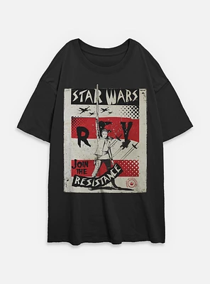Star Wars Right Fist Womens Oversized T-Shirt