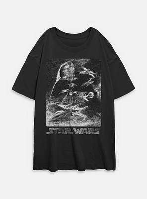 Star Wars Static Avenger Womens Oversized T-Shirt