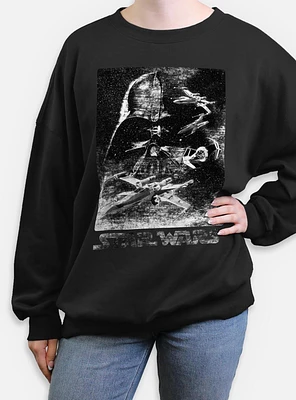 Star Wars Static Avenger Womens Oversized Sweatshirt