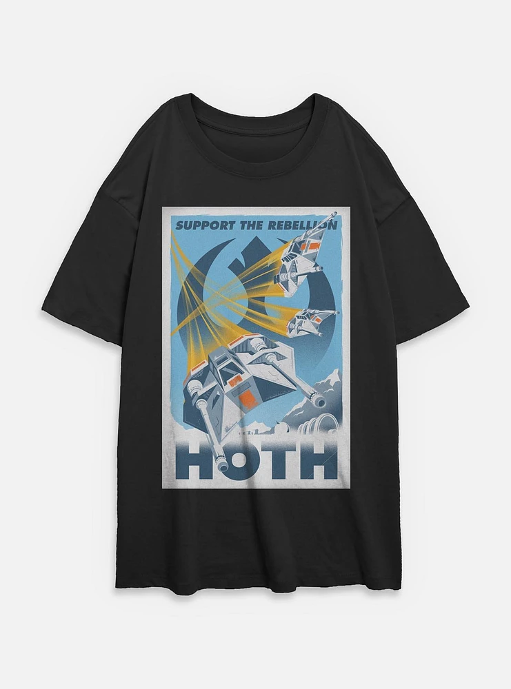 Star Wars Rebellion Support Womens Oversized T-Shirt