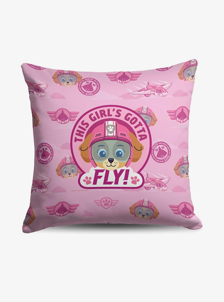 Paw Patrol Skye Badge Pattern Throw Pillow