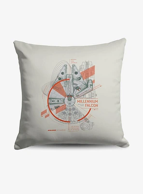 Star Wars Classic Millennium Falcon Blueprint Throw Pillow