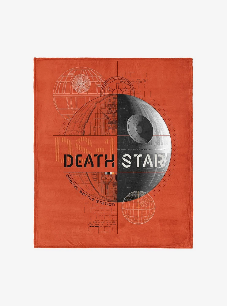 Star Wars Classic Death Star Blueprint Silk Touch Throw Blanket