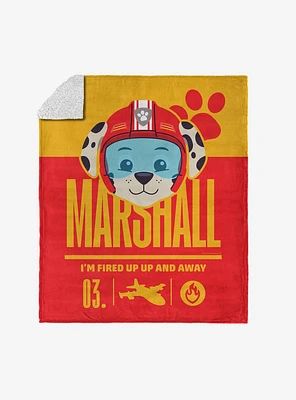 Paw Patrol Marshall Fired Up Silk Touch Sherpa Throw Blanket