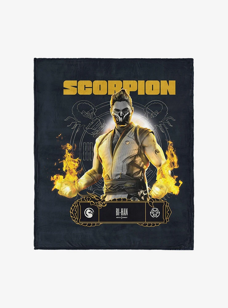 Mortal Kombat Scorpion Bi-Han Silk Touch Throw Blanket