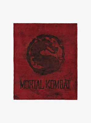 Mortal Kombat Logo Red Silk Touch Throw Blanket