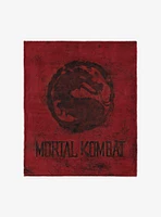 Mortal Kombat Logo Red Silk Touch Throw Blanket