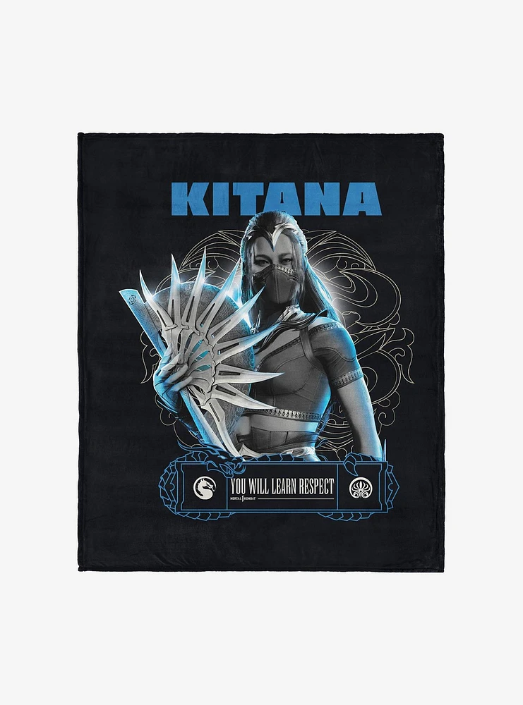 Mortal Kombat Kitana Learn Respect Silk Touch Throw Blanket