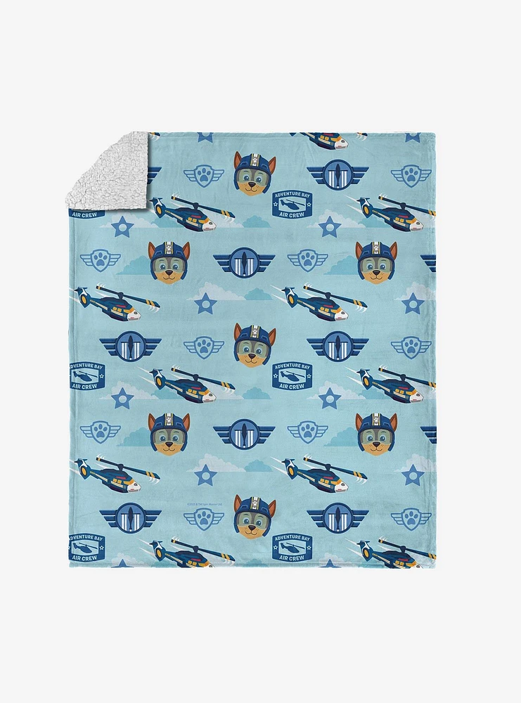 Paw Patrol Chase Rescue Pattern Silk Touch Sherpa Throw Blanket