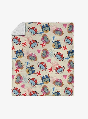 Paw Patrol Air Rescue Pattern Silk Touch Sherpa Throw Blanket