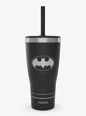 DC Comics Batman Logo Engraved on Onyx Shadow Triple Insulated Tumbler Travel Cup