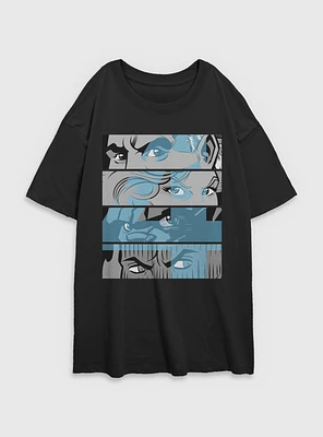 Marvel Fantastic Four Eyes Panels Womens Oversized T-Shirt