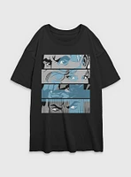 Marvel Fantastic Four Eyes Panels Womens Oversized T-Shirt