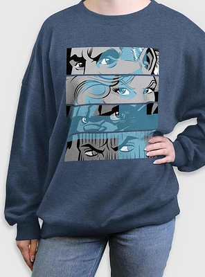 Marvel Fantastic Four Eyes Panels Womens Oversized Sweatshirt