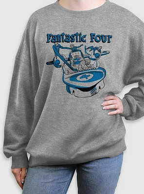 Marvel Fantastic Four Classic Fantasticar Womens Oversized Sweatshirt