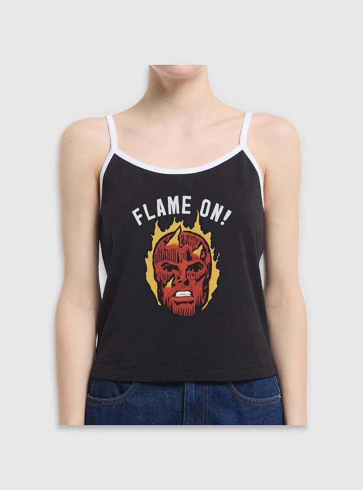 Marvel Fantastic Four Flame On Human Torch Womens Cami Tank Top