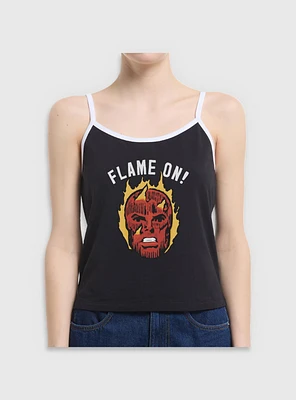 Marvel Fantastic Four Flame On Human Torch Womens Cami Tank Top