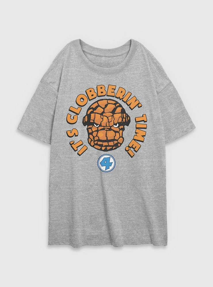 Marvel Fantastic Four The Thing Smash Womens Oversized T-Shirt