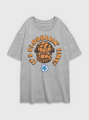Marvel Fantastic Four The Thing Smash Womens Oversized T-Shirt