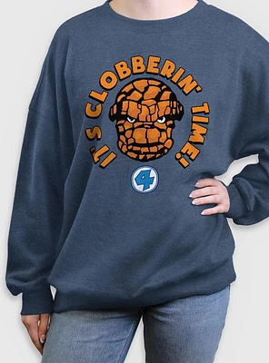Marvel Fantastic Four The Thing Smash Womens Oversized Sweatshirt