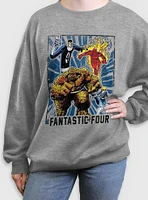 Marvel Fantastic Four Card Womens Oversized Sweatshirt