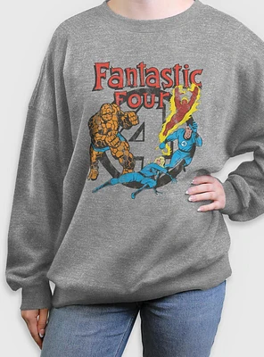 Marvel Fantastic Four Classic Squad Womens Oversized Sweatshirt