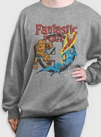 Marvel Fantastic Four Classic Squad Womens Oversized Sweatshirt