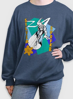 Marvel Fantastic Four Silver Surfer Shapes Womens Oversized Sweatshirt
