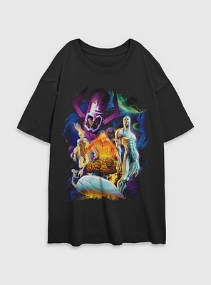 Marvel Fantastic Four 4 Cosmos Galactus & Silver Surfer Womens Oversized T-Shirt