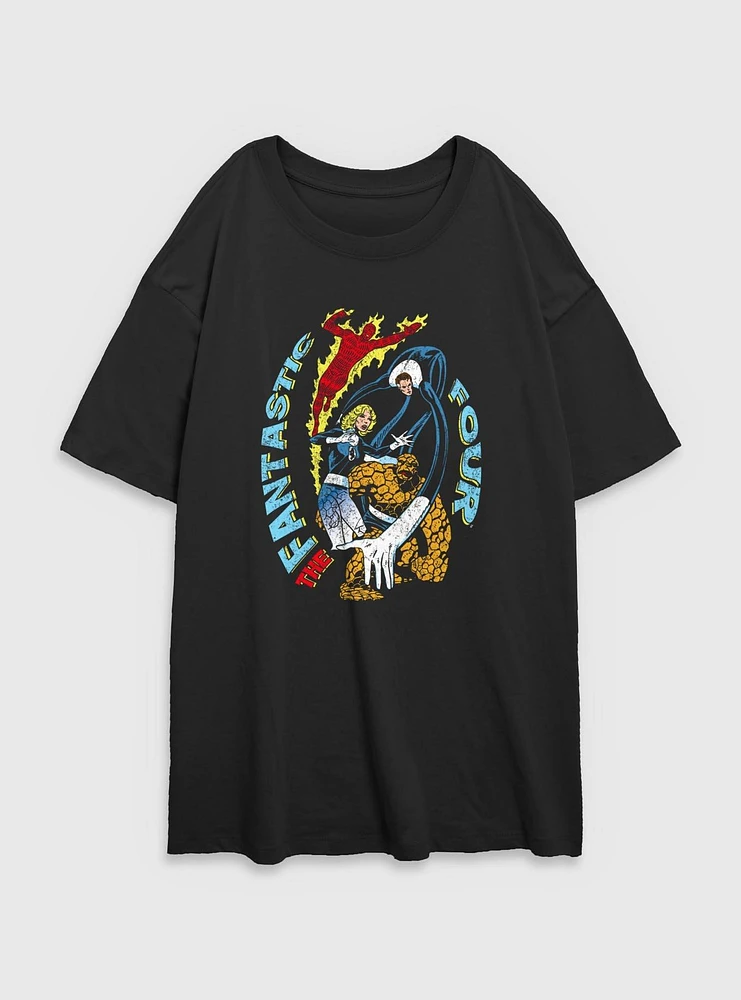 Marvel Fantastic Four Powers Womens Oversized T-Shirt