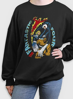 Marvel Fantastic Four Powers Womens Oversized Sweatshirt