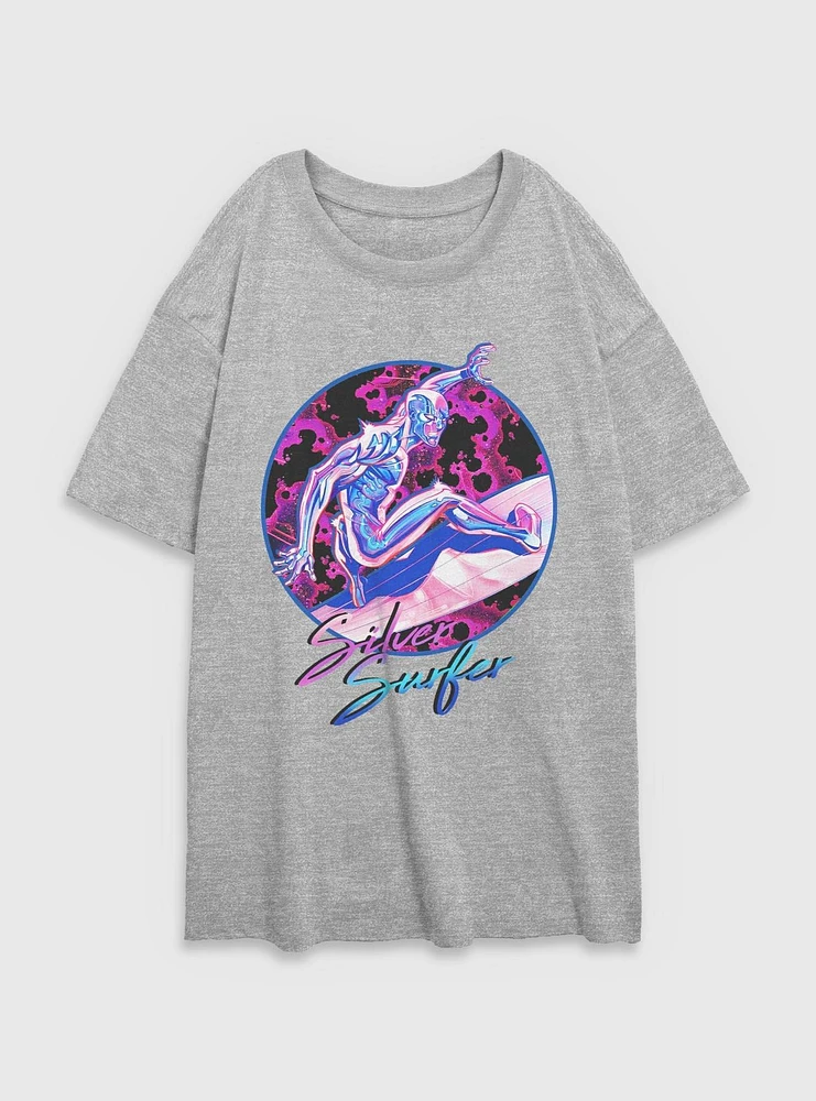Marvel Fantastic Four Silver Surfer Classic Vibe Womens Oversized T-Shirt