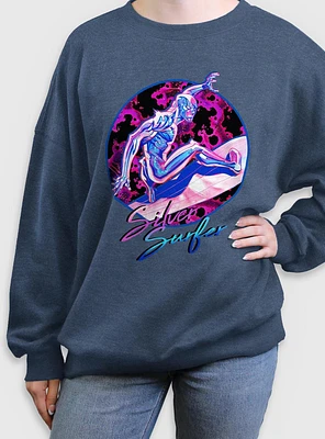 Marvel Fantastic Four Silver Surfer Classic Vibe Womens Oversized Sweatshirt