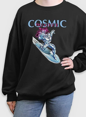 Marvel Fantastic Four The Cosmic Power Silver Surfer Womens Oversized Sweatshirt