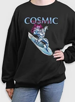 Marvel Fantastic Four The Cosmic Power Silver Surfer Womens Oversized Sweatshirt