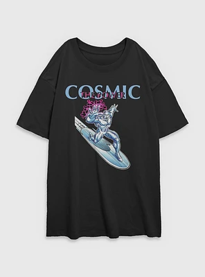 Marvel Fantastic Four The Cosmic Power Silver Surfer Womens Oversized T-Shirt