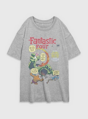 Marvel Fantastic Four Comic Vs Giganto Womens Oversized T-Shirt
