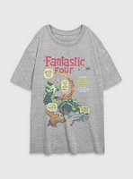 Marvel Fantastic Four Comic Vs Giganto Womens Oversized T-Shirt