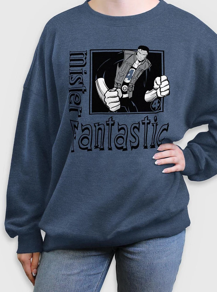 Marvel Fantastic Four Mr. Pose Womens Oversized Sweatshirt