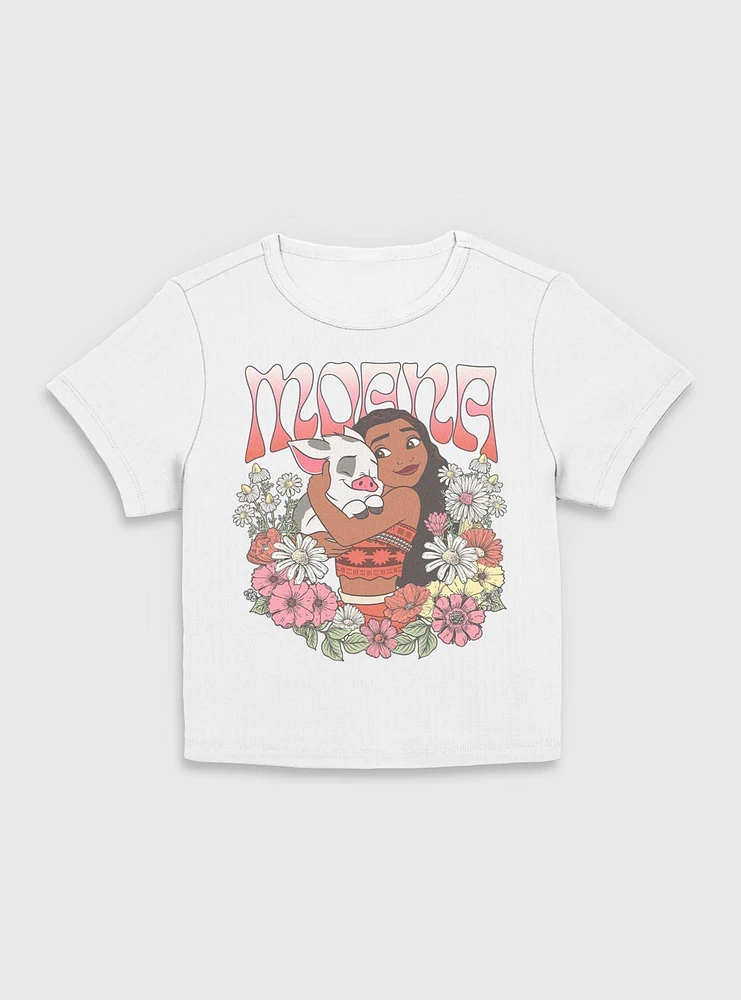 Disney Princesses Moana Floral Wreath Women Baby T-Shirt