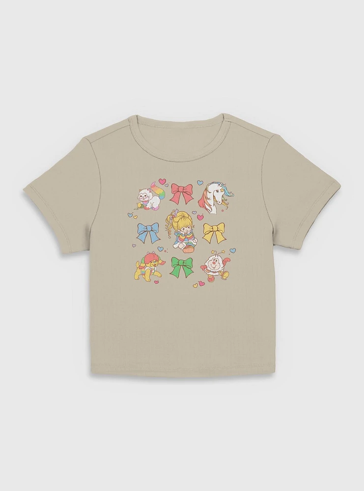 Rainbow Brite Cutie Bow Grid Women Baby T-Shirt
